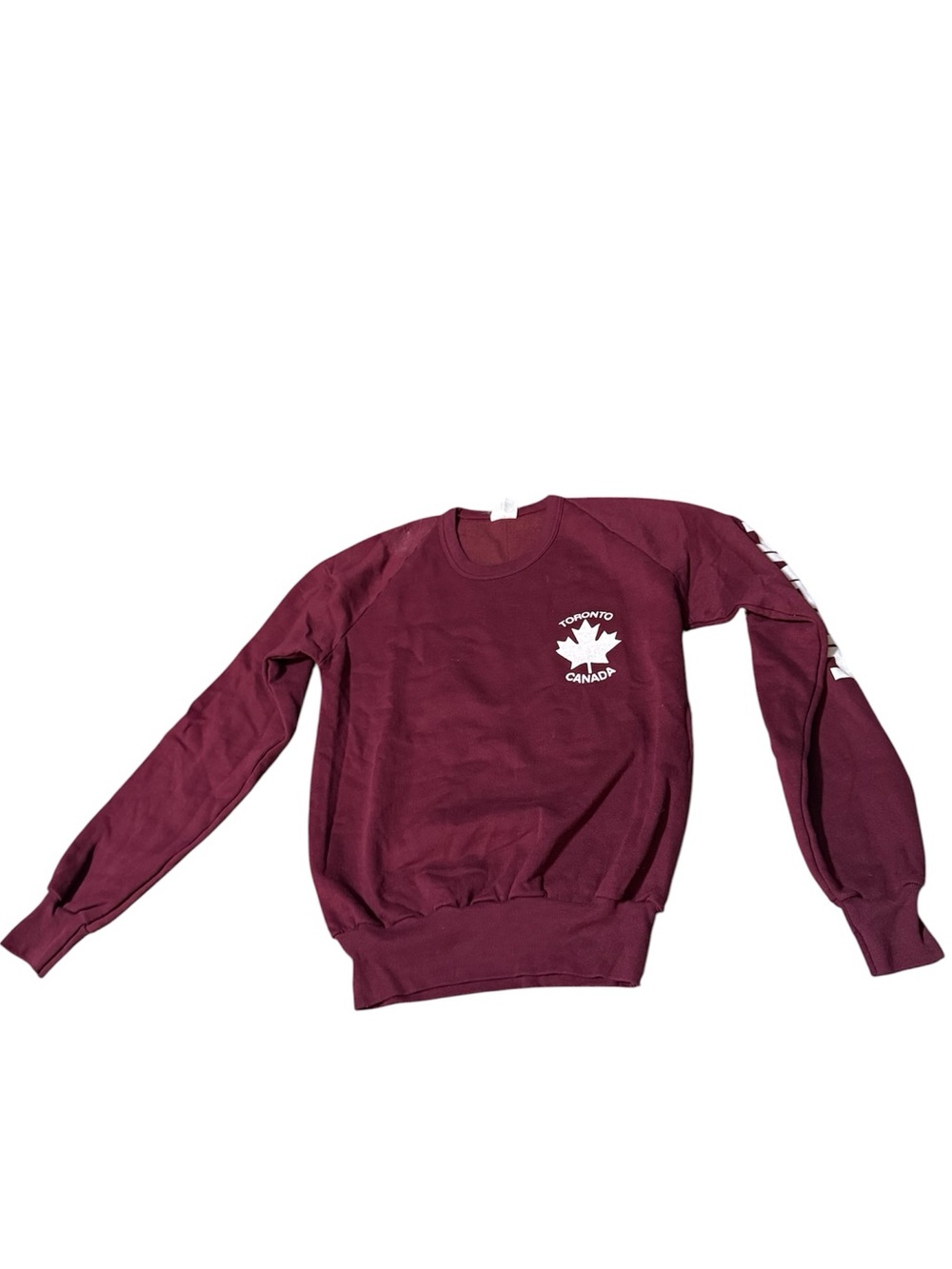 Vintage Single Stitch Toronto Canada burgundy crewneck sweatshirt cotton small